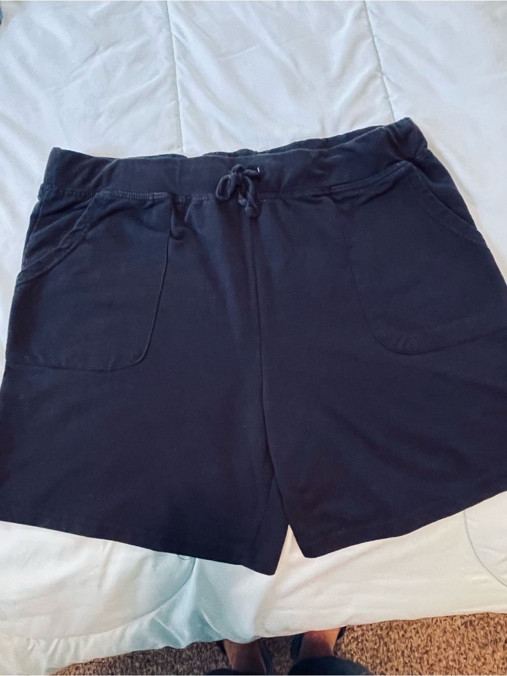 Womens BobbieBrooks Black Drawstring Lounge Shorts